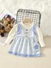 Girls' Spring & Autumn Lace Princess Dress, Fashionable Two-Piece Style