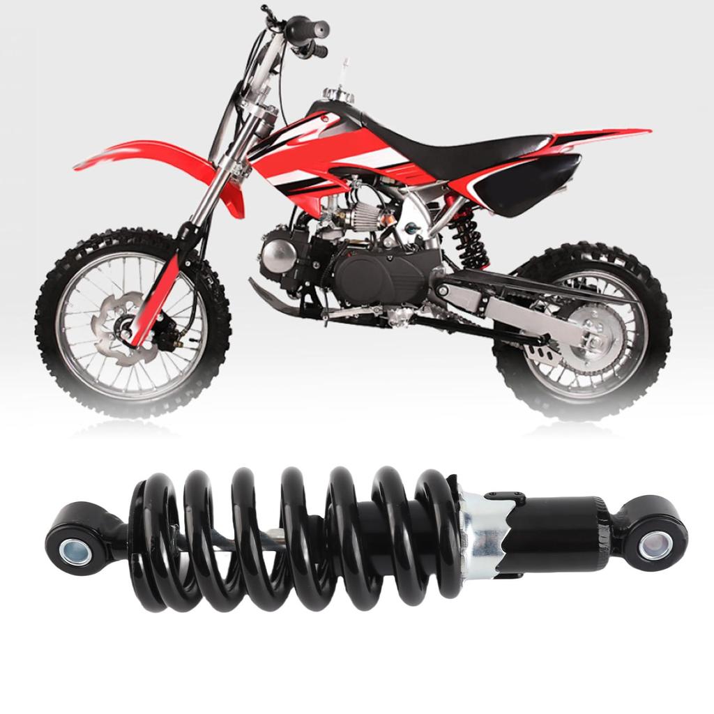 240mm Motorcycle Shock Absorber with Adjustable Spring Replacement Part for Dirt Pit and Scooters 5-Level Pressure, Bikes, ATVs, Go-Karts,