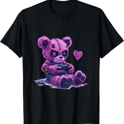 Goth Pastel Cute Creepy Kawaii Gamer Teddy Bear Gaming T-Shirt
