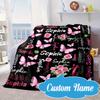 Custom Name Purple Elephant  Blanket bed sofa Blanket Flannel Blanket for Camping, Hiking, Picnic Essentials,gift for Fan family