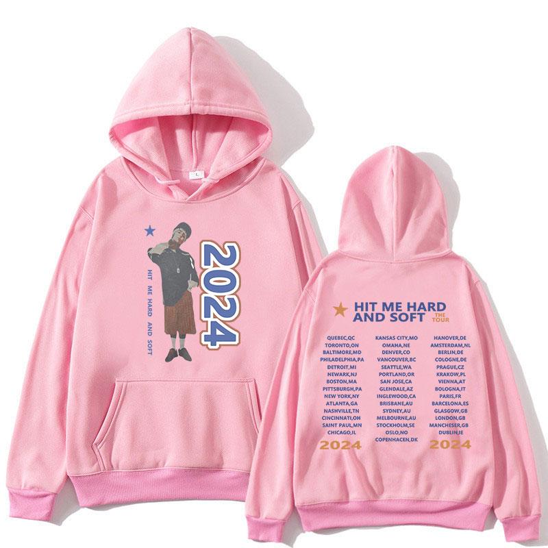 Hit Me Hard and Soft Tour Hoodies Men Women Hip Hop Oversized Hooded Sweatshirts Autumn Winter Fleece Warm Long Sleeve Pullovers