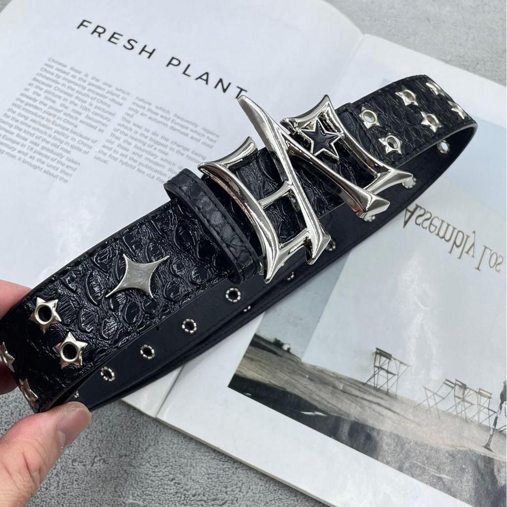 European and American Style Punk Leather Y2K Women's Jeans Belt