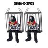 Halloween Prisoner Ghost In Cage Scary Skull Prop Skeleton Electric Toy Glowing Eye Sound Doll Hangable Talking Ghost Decoration