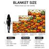 1 Piece Halloween Pumpkin Theme, Orange and Green Flannel Blanket, Soft, Suitable for Sofa, Bed, Office, All-season Use.
