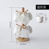 Ceramic Water Cup 6-piece Set Wooden Cup Holder Drain Rack Tea Set Coffee Mug Afternoon Tea Cups Milk Mug Decorative Teaware Set