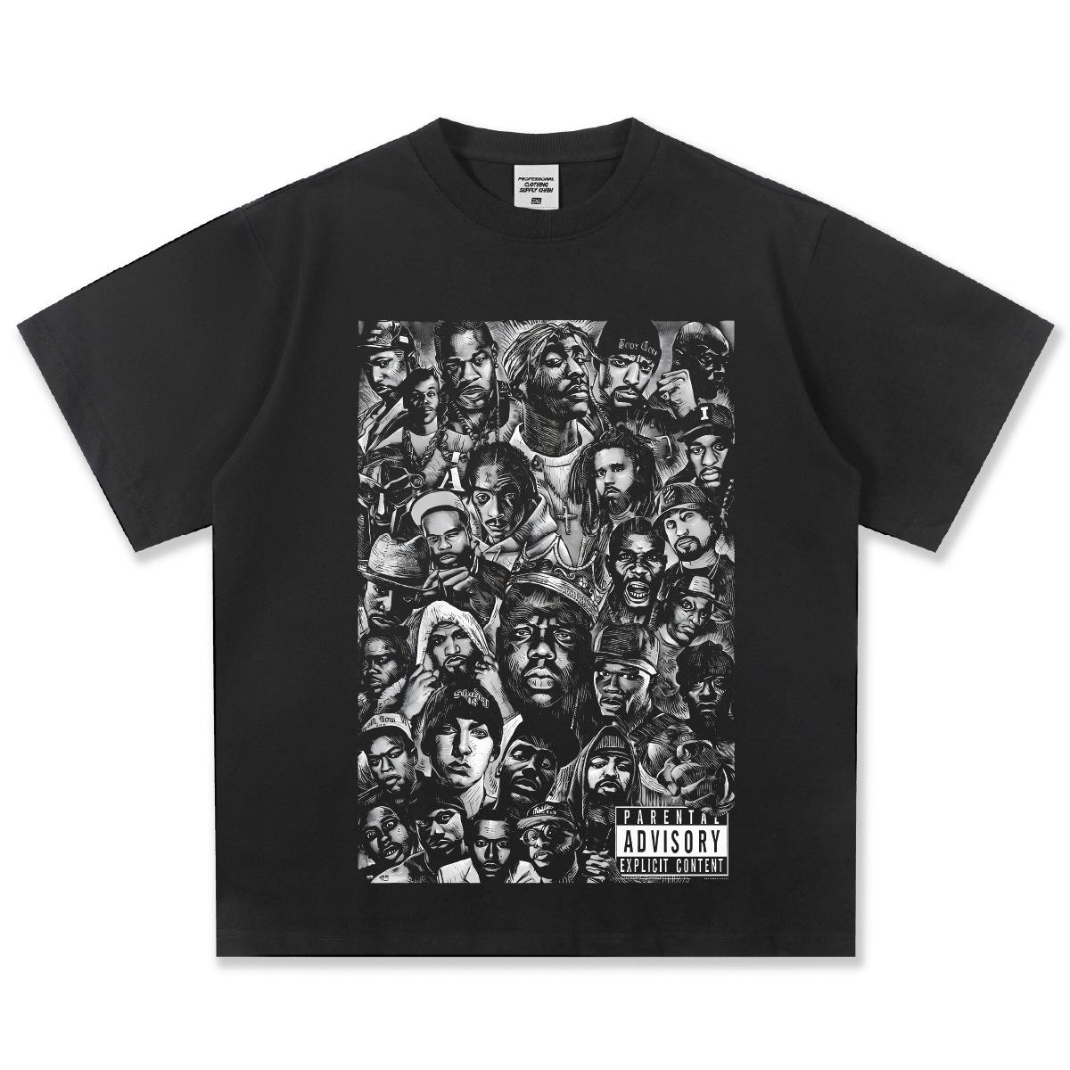 

Hip Hop Legends Collage Graphic TShirt Unisex Oversized Rapper Casual Cotton Short Sleeve Streetwear Vintage Fashion Top 4XL