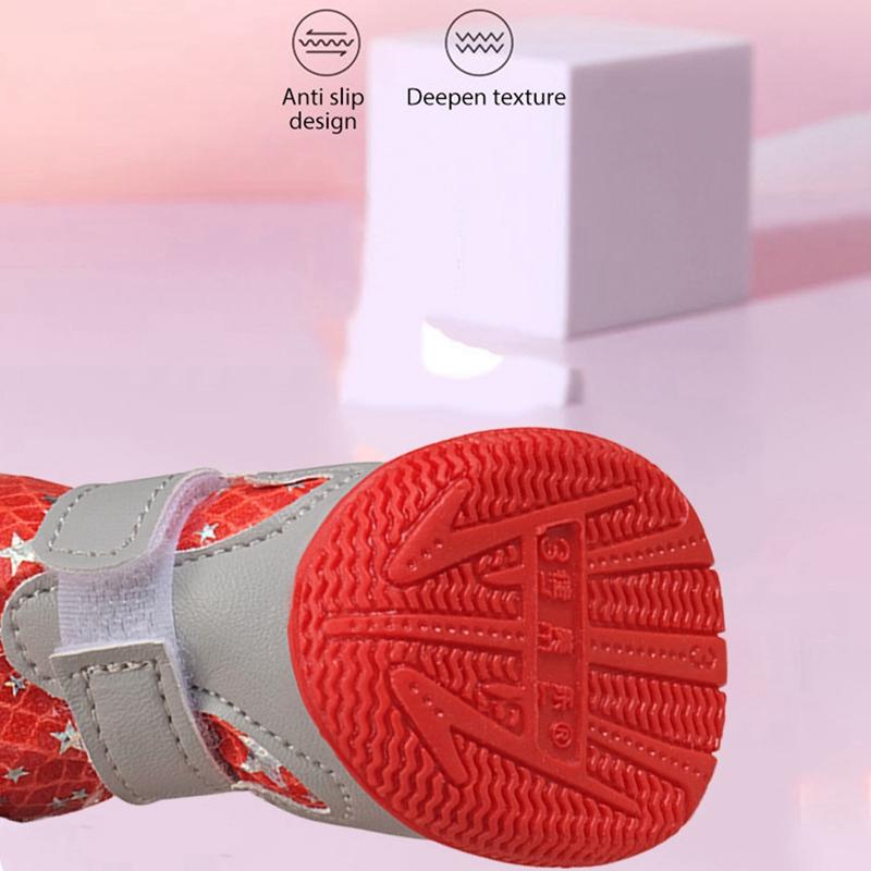 Warm Winter Pet Dog Boots Cozy Plush Lining Skidproof Soft Snow Play Anti-Slip Sole Paw Protectors for Small Medium Puppy Shoes