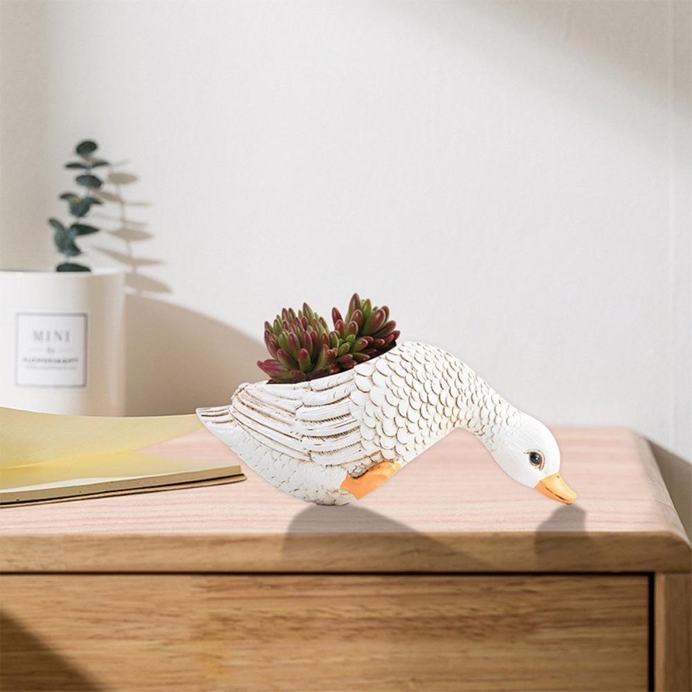 Resin Crafts Rooster Duck Flower Pot Cartoon Plant Container  Potting Decoration