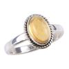 Natürlicher Citrin Edelstein Handarbeit 925 Sterling Silber Ring Größe 6 I2W94