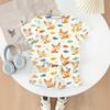 Kids Casual Short Sleeve Shirt and Shorts Set Animal Print Two Piece Outfit Lightweight Breathable Soft Fabric Summer Clothes for Children