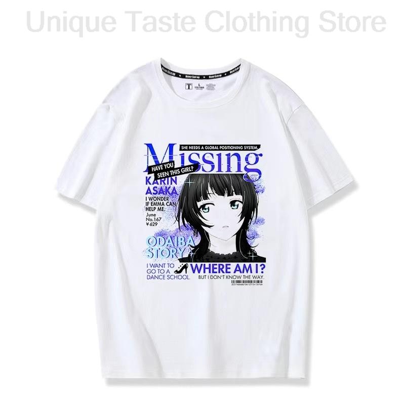 

Anime LoveLive T Shirt Asaka Karin Cartoon Print Tshirt Harajuku Unisex Women Summer High Quality Cotton Short Sleeve Tee Tops 4XL