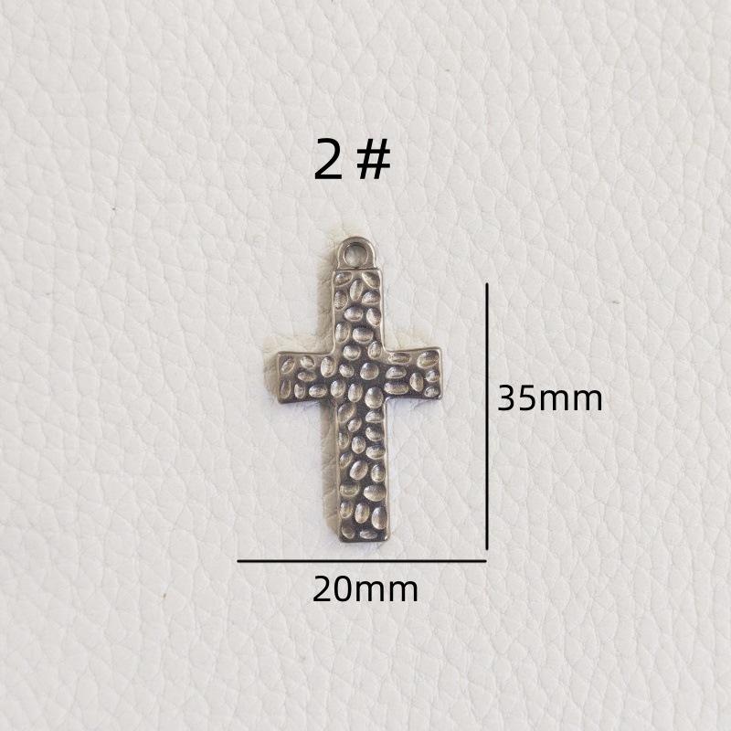 Retro European Style Stainless Steel Cross Pendant for DIY Jewelry Making