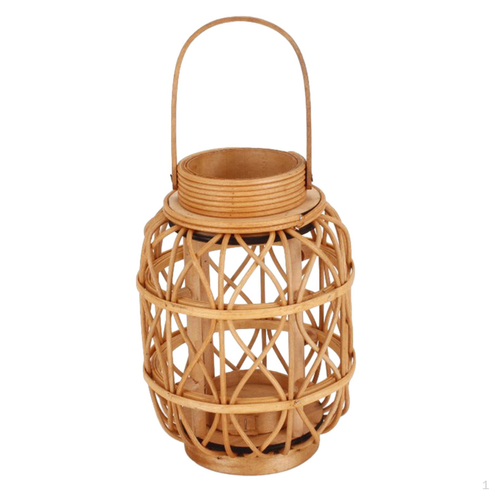 

Rattan Candle Holder Handwoven Modern Table Centerpiece Wicker Candlestick