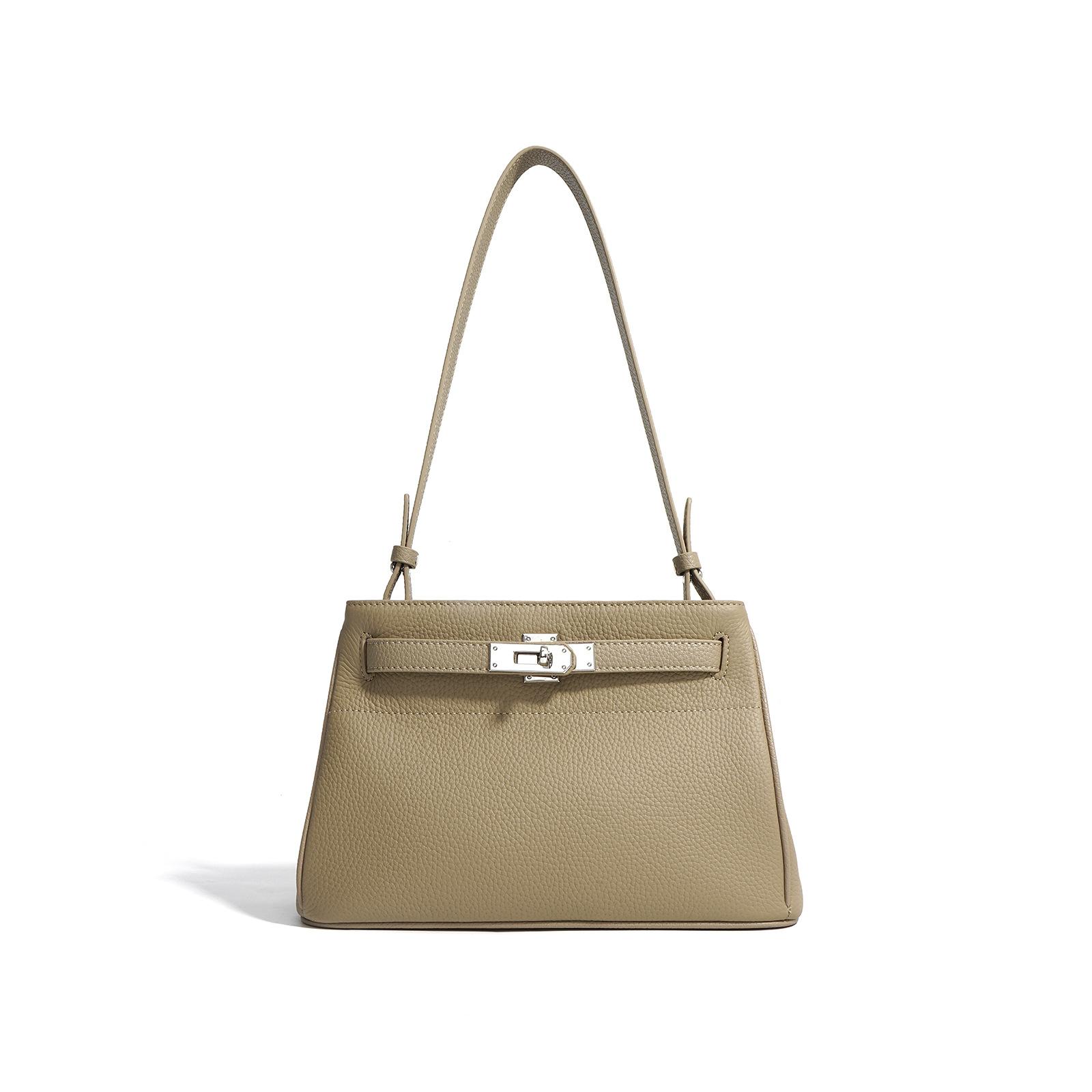 

New fashion Kelly bag retro lock armpit bag commuter leather portable messenger bag