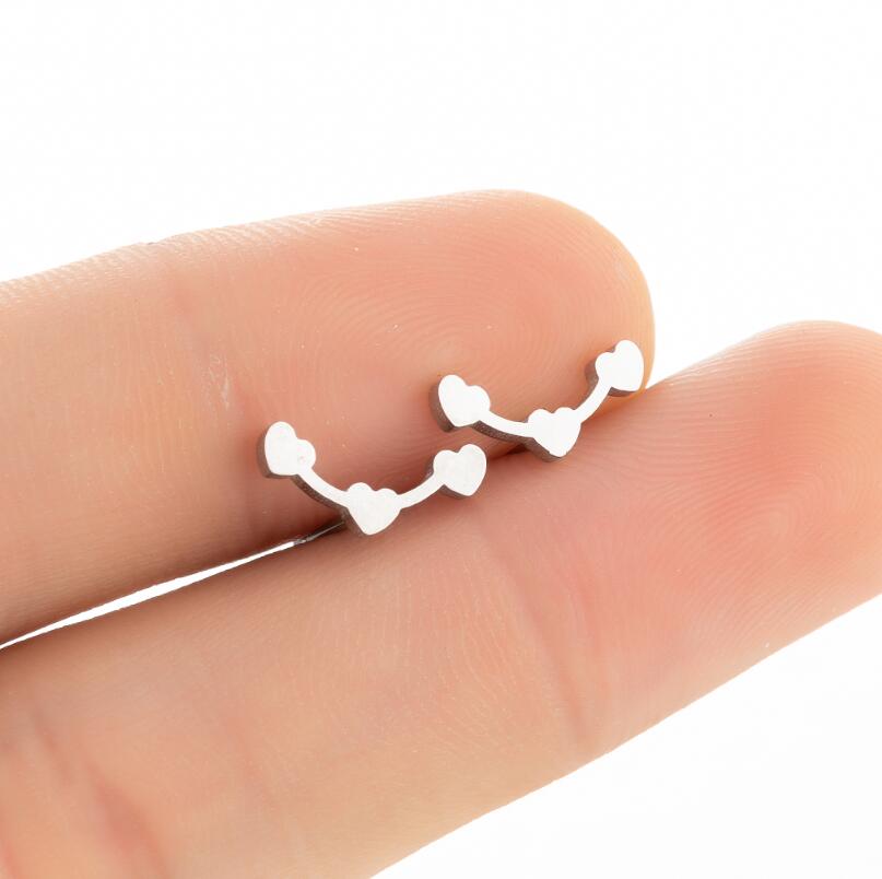 Classic ECG Heartbeat Stud Earrings Medical Fashion Jewelry for Women Nurse Doctor Small Stainless Steel Earings Party Bijoux