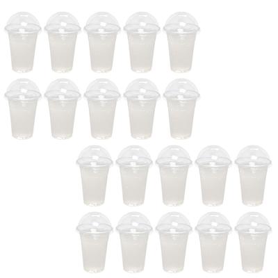 30 Sets Drink Juice Cup Cold Drinks Cups Transparent Multi-function Plastic Fresh Pressed Fruit with Lid Abs Clear Milk Design