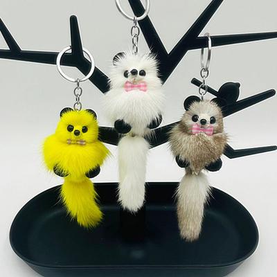 Portachiavi Procione di Peluche Personalità Portachiavi Volpe Morbida Ciondolo per Borsa Fascino Semplice Carino