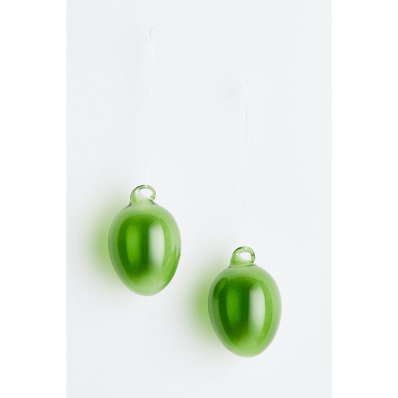 

HM Home Домашний декор Стеклянное яйцо Праздничная атмосфера с изящными ленточными украшениями 0837284 Green