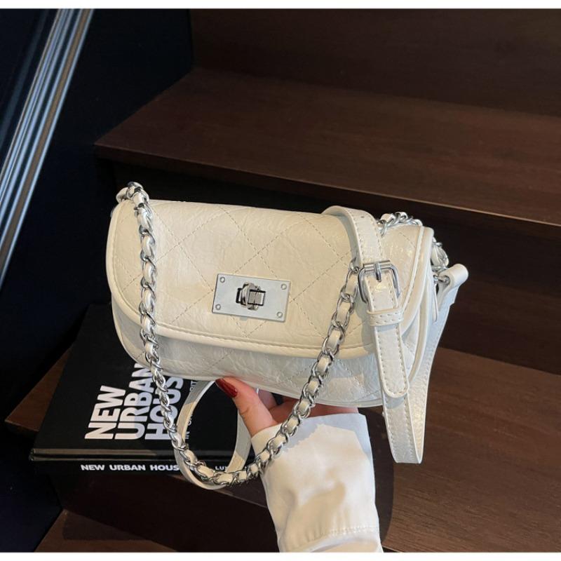 Mini Chain Bag Women's New Versatile High-quality Texture Niche Silver Messenger Bag