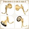 Antiker Messing-Wandhaken Doppelhaken mit gebürstetem Gold-Finish Wandmontierter Handtuch Bademantel Kleiderhaken für Badezimmer Eingangsbereich