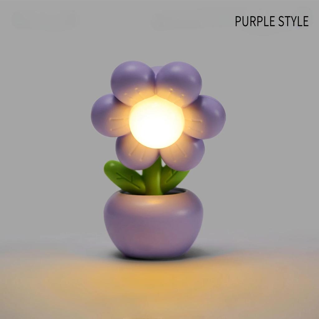 LED Floral Mini Night Light For Bedroom Desk Mini Deco Table Lamp Children's Room Gift Creative Decoration Night Lamps