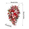 2025 Christmas Door Wreath Red And Candy Cane Teardrop Ornaments With Balls For Home Outdoor Decoration Christmas Flower