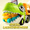 JOYFY Dinosaurier-LKW Spielzeugauto-Transporter-LKW Spielzeug mit 6 Gummiauto-Fahrzeugen für Kleinkinder 3-8 Jahre Geburtstags-Weihnachtsgeschenke