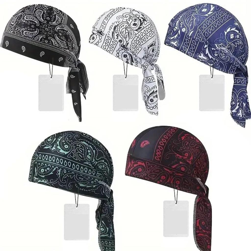 Touca Bandana de Resfriamento Lenço de Cabeça Multifuncional Chapéu de Puxar com Sensação de Frio Bandana Pirata para Motocicleta Forro de Capacete Ajuste Elástico