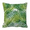 Watercolor tropical green leaf banana leaf Digital printing short plush pillow covers for sofa office cushion cover home goods