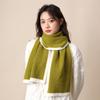 French Simple New Black and White Knitted Wool Scarf Women's Winter Warm Couple Small Scarf Versatile and Thick