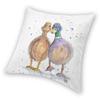 Couple Of Duck Lovebirds Square Pillowcase Polyester Linen Velvet Pattern Zip Decorative Pillow Case Car Cushion Cover 18"