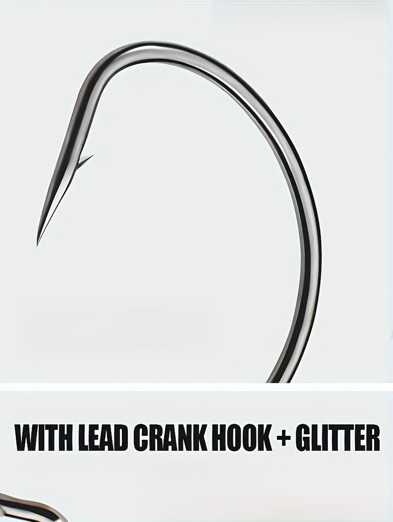 5pcs Heavy-Duty Lead Curved Fishing Hooks with Swivel Lead Head - Hook Point for Catfish, Carp, Pike, Trout - Sinkable Soft Bait for Texas Rig