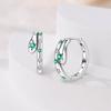 Snake Earrings 925 Silver Green Zircon Mysterious Spirit Snake Ear Studs For Women Formal Anniversary Birthday Party Jewelry