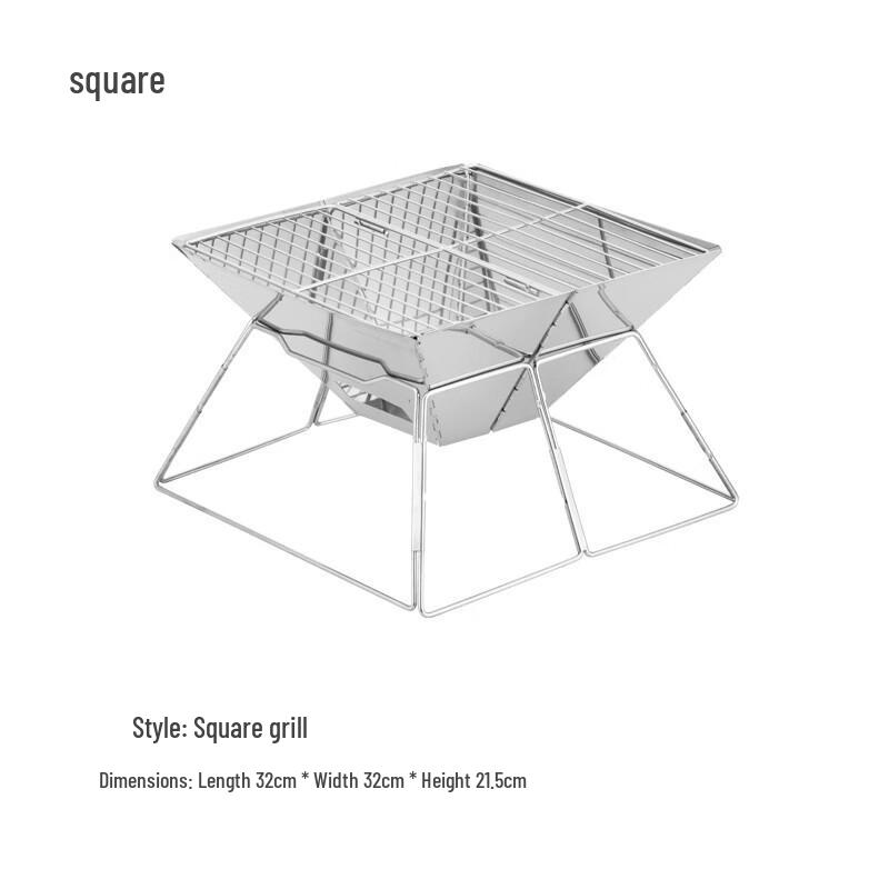 OEING Outdoor Stainless Steel Folding BBQ Grill 1