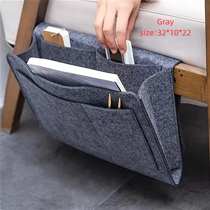 Anti-slip Felt Bedside Storage Organizer 1Pcs Portable Hanging Side Holder for Bed Sofa Office Home Dorm Use