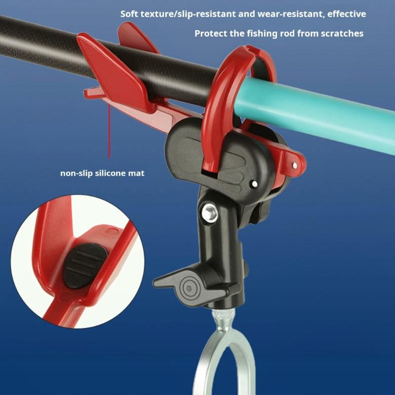 Auto Lock Fishing Rod Holder with 360 Degree Rotation and Steel Base Universals Fishing Poles Holder for Secure Angling