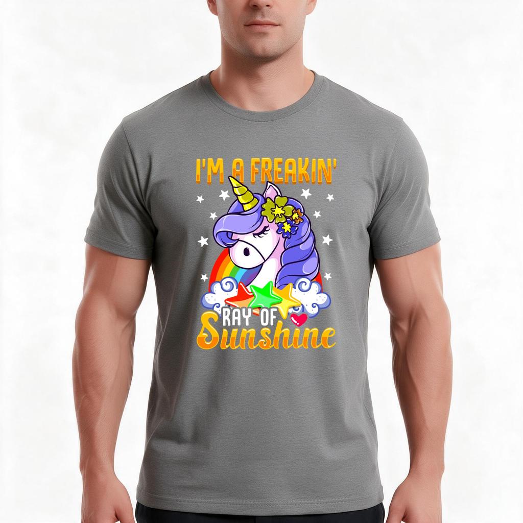 Sarcastic Im A Freakin Ray of Sunshine Unicorn TShirt Summer Casual Cotton Tee Oversized Streetwear Tops Unisex Unisex Women