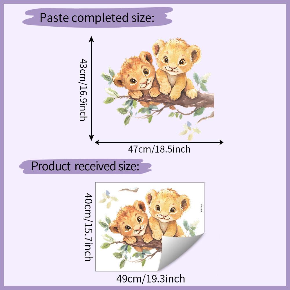 

Cute Lion on Branch Wall Sticker Self-Adhesive Removable for Kids Room Bedroom Living Room Jungle Home Decor Art 40x49CM разноцветный