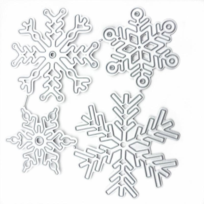 4pcs/set Christmas Snowflake Metal Die Cutting Dies for DIY Scrapbooking Photo Album Embossing Folder Stencil Die Cut