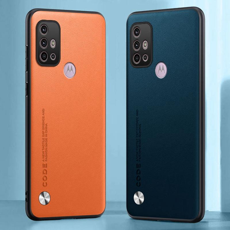 Motorola Moto G10 G20 G30 İçin Lüks PU Deri Kılıf Arka Kapak Mat Silikon Tam Koruma Telefon Kılıfı Motorola G30 G20 İçin