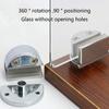 Glass Door Heaven and Earth Clamp 360-Degree Rotating Shaft Hinge Metal Display Cabinet Door Up Down Left Right Hinge
