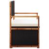 Storage Bench 115 cm Poly Rattan Solid Acacia Wood Black