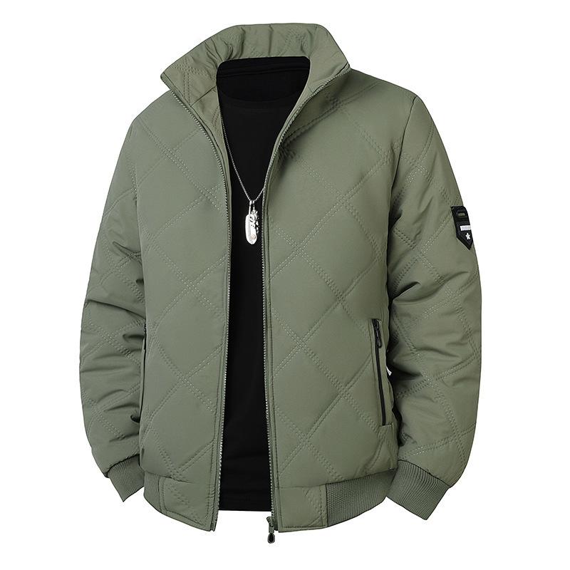 Winter Spring Artificial Wool Cotton Coat Men's Thick Cotton Coat Warm and Casual Versatile Loose and Oversized Stand Up Collar Jacket