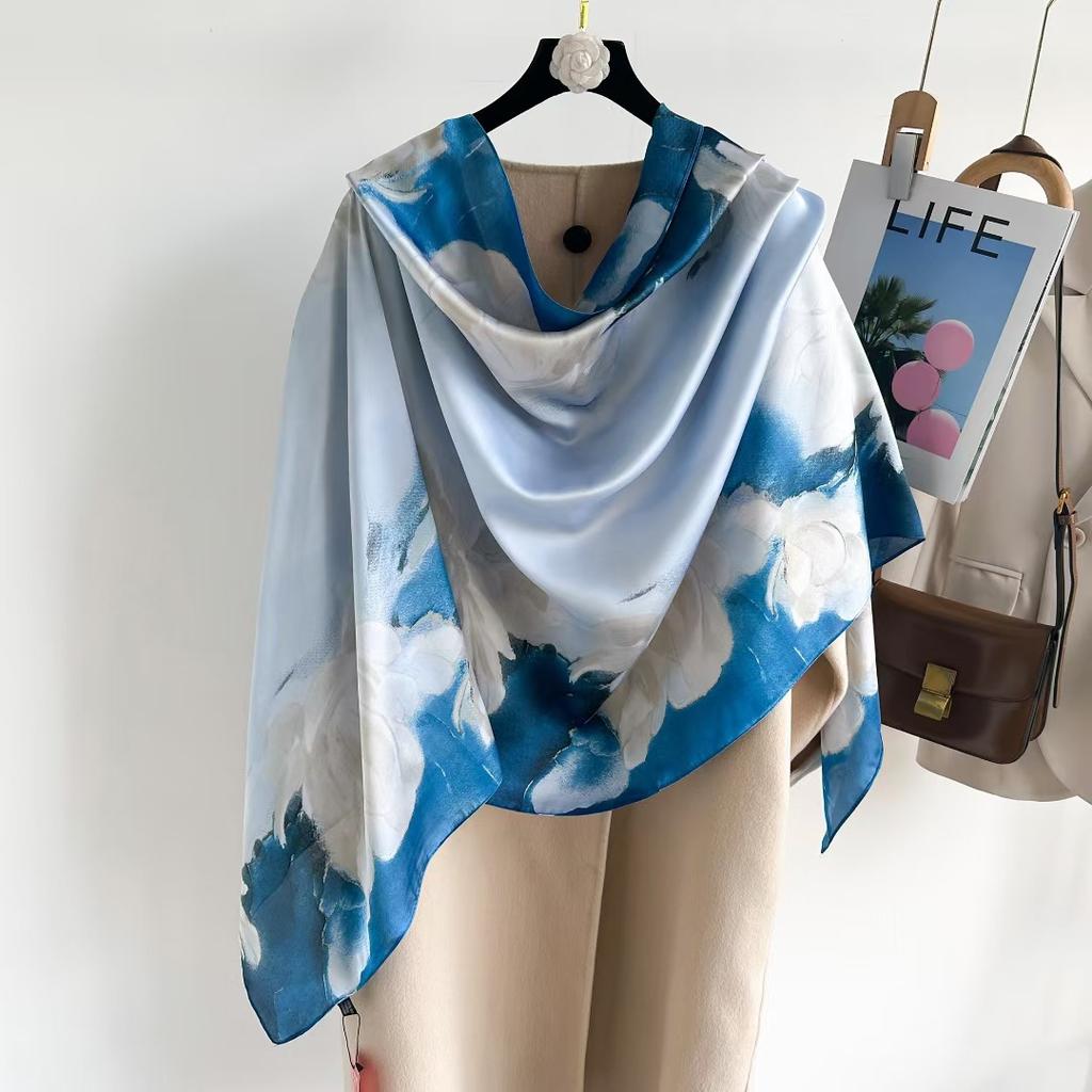90x180cm Satin Silk-Like Scarf Oversized Women’s Summer Shawl Elegant Sun Protection Wrap & Luxury Gift