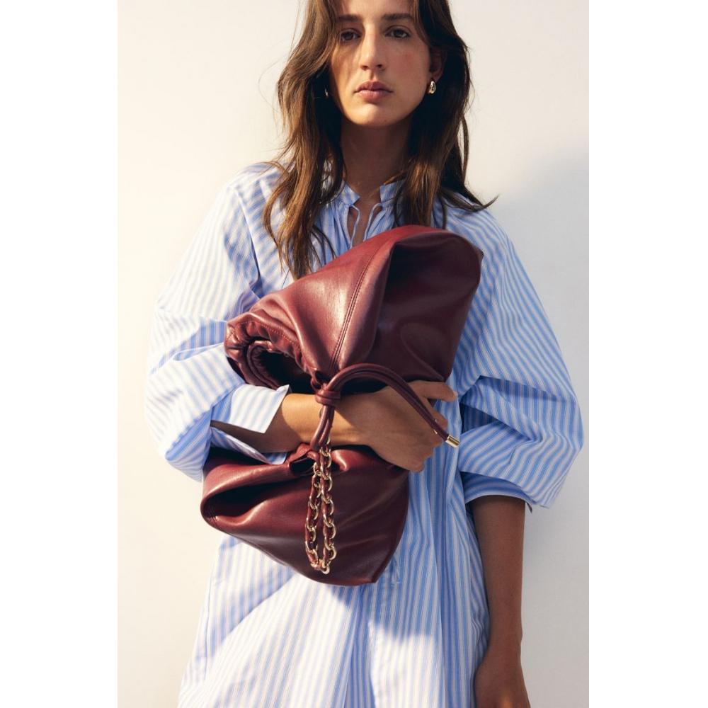 

Платье оверсайз с завязками HM Голубое в полоску