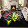 Chicago Blackhawks Carpet Door Mat for Living Room or Bedroom Protective Mat Under Chair Office Decoration Christmas Gift Birthday Present