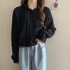 Loose High Waist Pullover Long-sleeved Top New Women's Autumn Short Hooded Sweatshirt