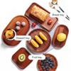 Holzplatte Massivholz Essteller Unzerbrechliches Geschirr für Küche Geschirr Snacks Obstschale Dessert Servieren