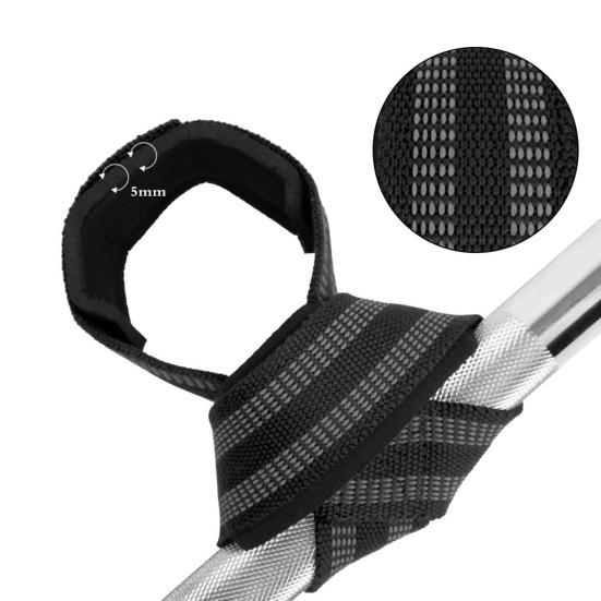 1 Pair Figure 8 Lifting Strap Men Women Anti-Slip Padded Weightlifting Grip Band Bodybuilding Powerlifting Strength Training Gym Deadlifts Wrist Strap