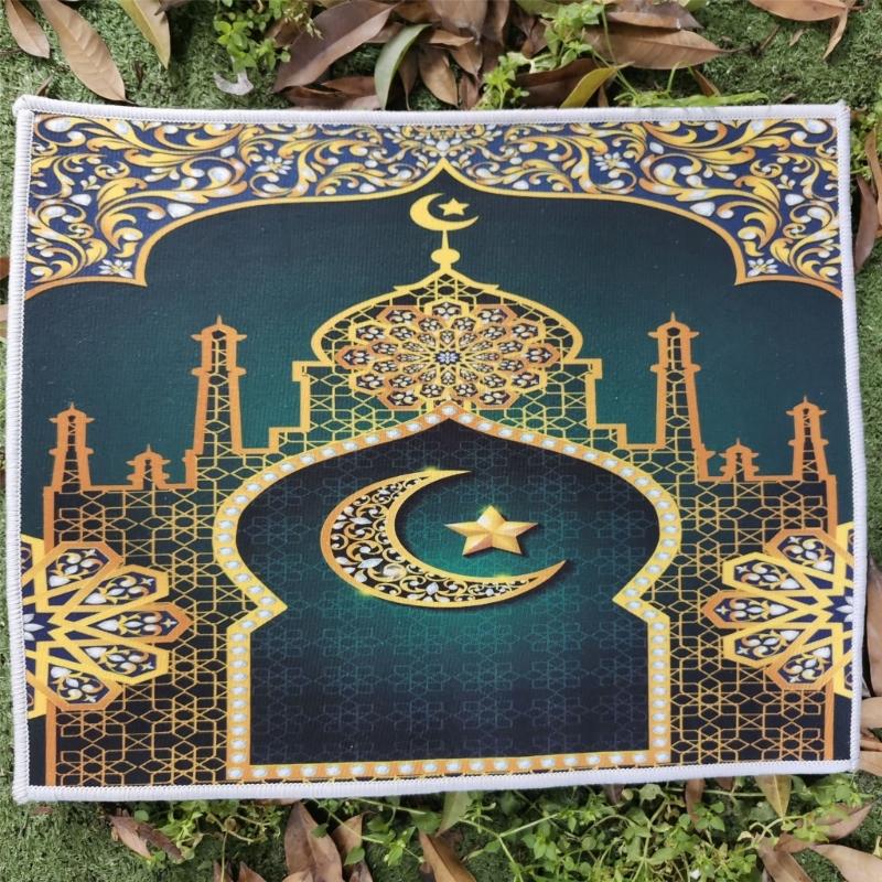 Prayer Mat Worship Blanket Worship Kneel Embossing Floor Carpets Non-slip Soft Portable Travel Prayer Rug Ramadans  Gift